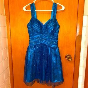 Royal Blue Knee Length Dress